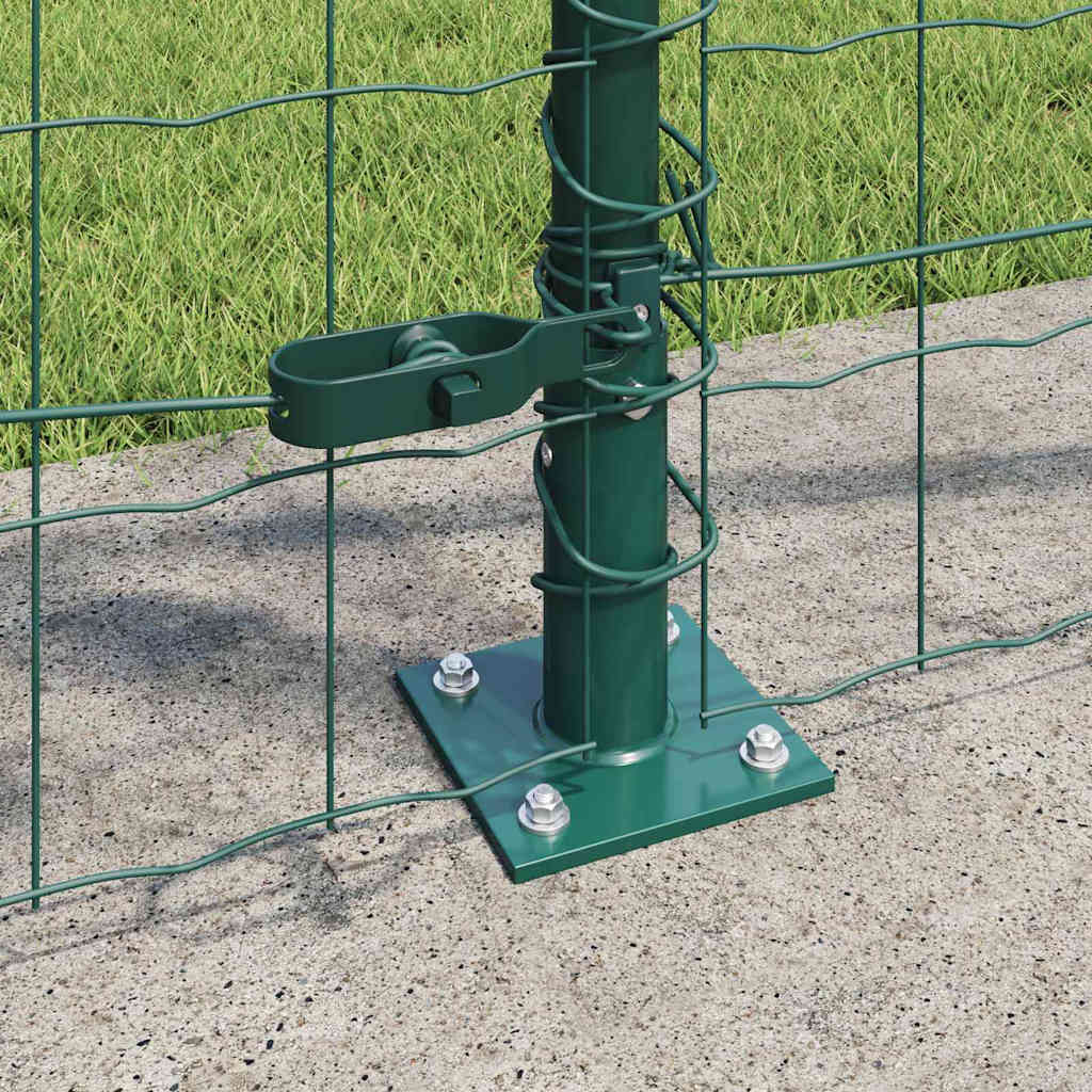 Fence with Post Green 1 x 25 m Steel and PVC