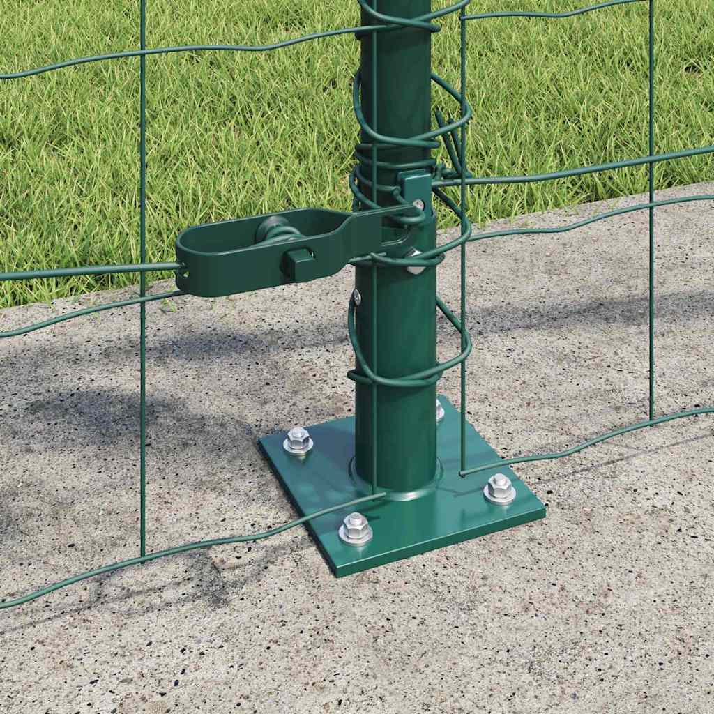 Fence with Post Green 0.8 x 25 m Steel