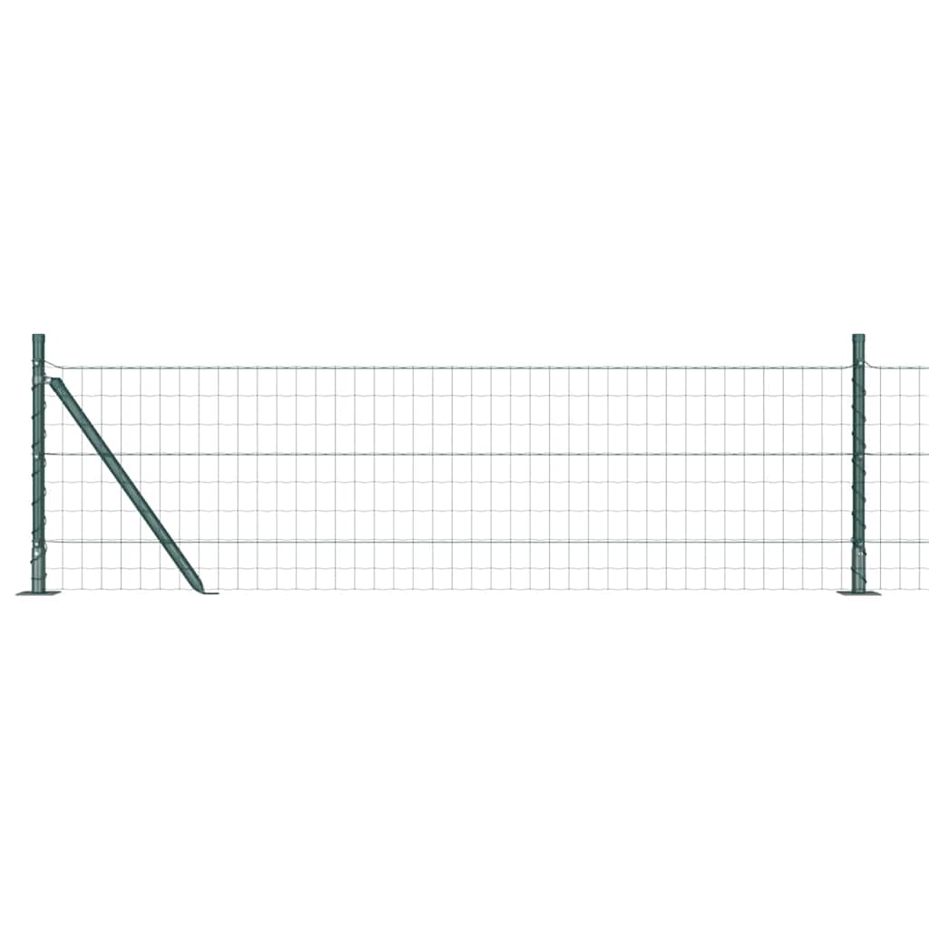 Fence with Post Green 0.6 x 50 m Steel and PVC