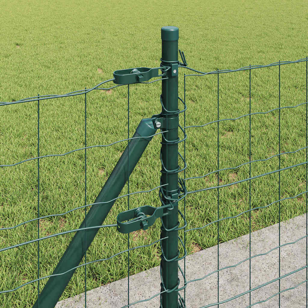 Fence with Post Green 0.6 x 50 m Steel and PVC