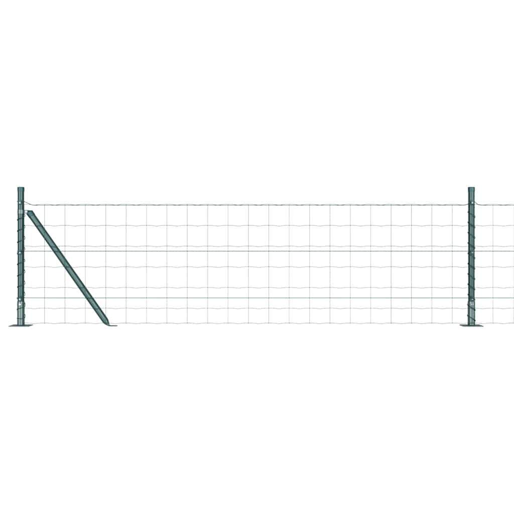 Fence with Post Green 0.6 x 50 m Steel and PVC