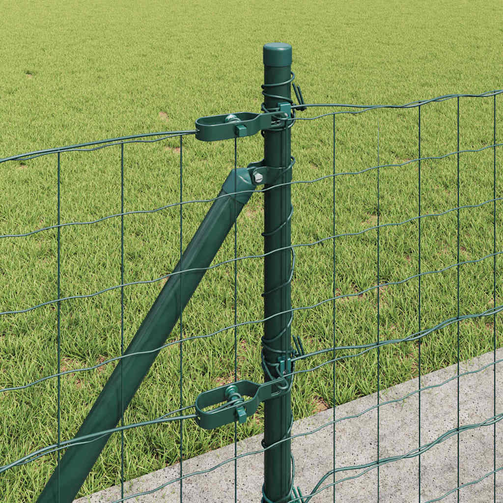 Fence with Post Green 0.6 x 10 m Steel and PVC