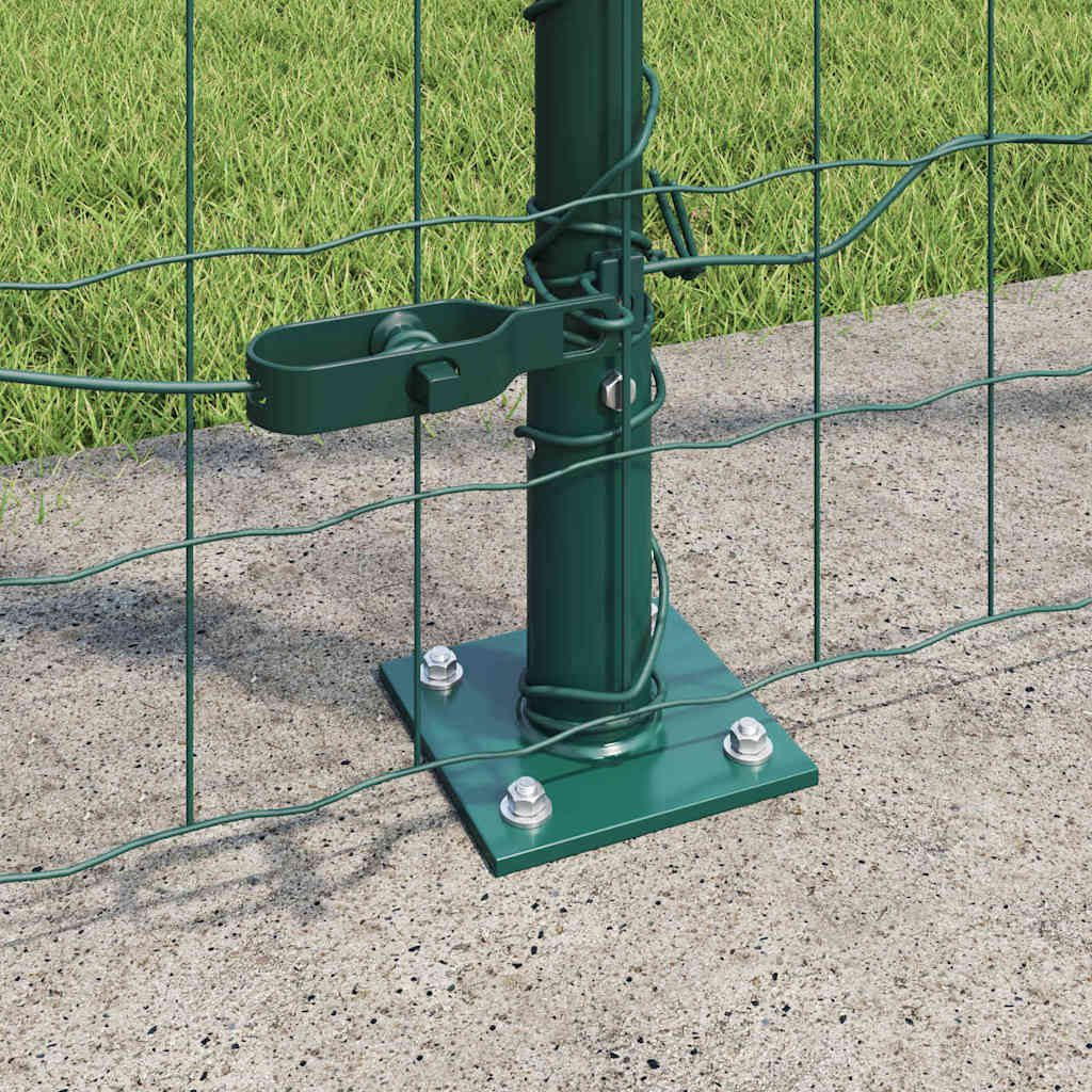 Fence with Post Green 1.5 x 10 m Steel