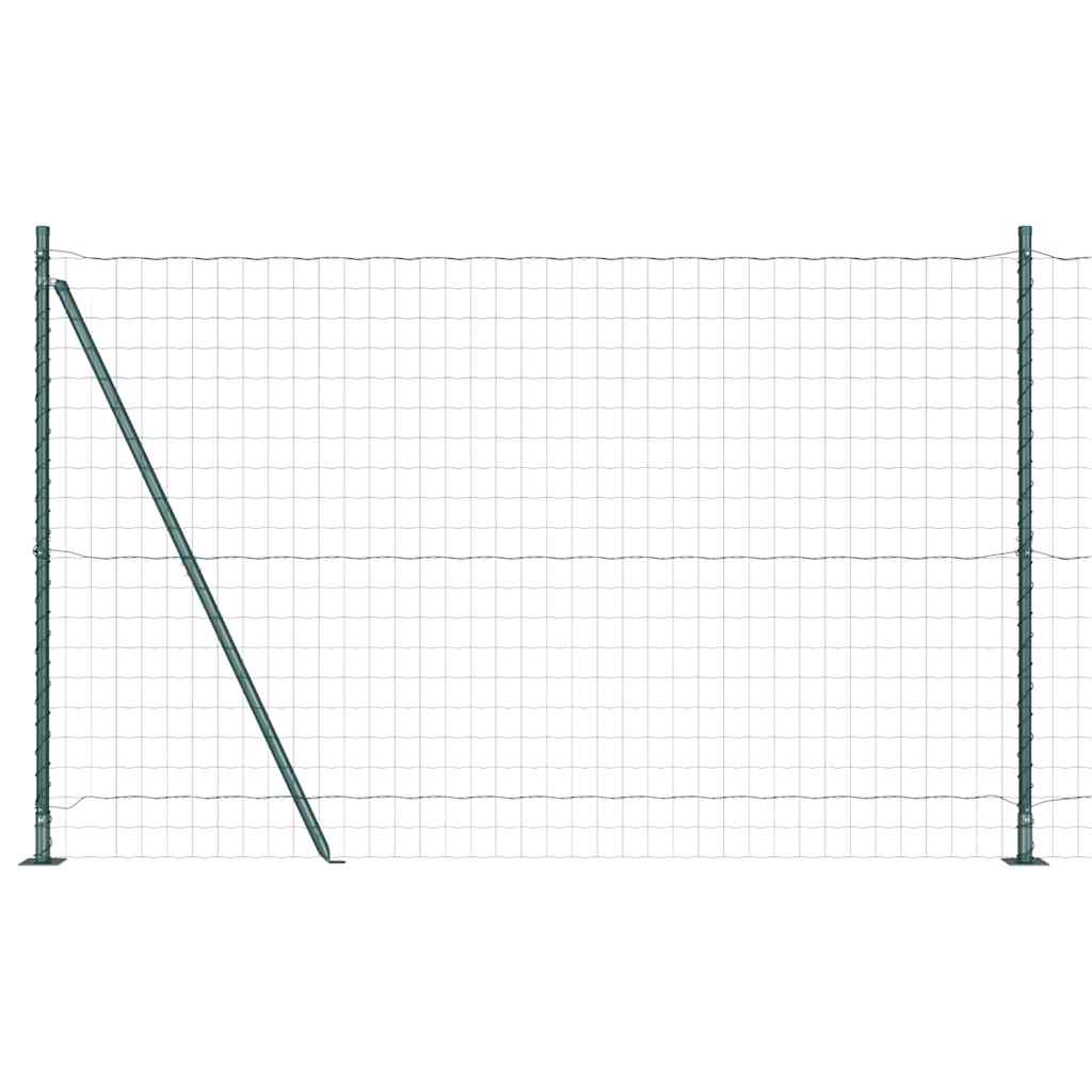 Fence with Post Green 1.5 x 10 m Steel