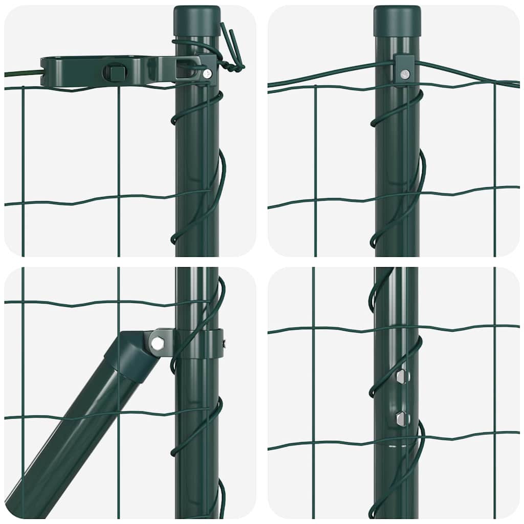 Fence with Post Green 1.6 x 10 m Steel and PVC