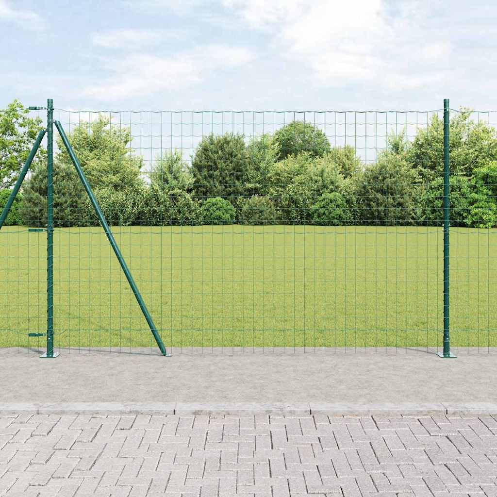 Fence with Post Green 1.6 x 10 m Steel and PVC