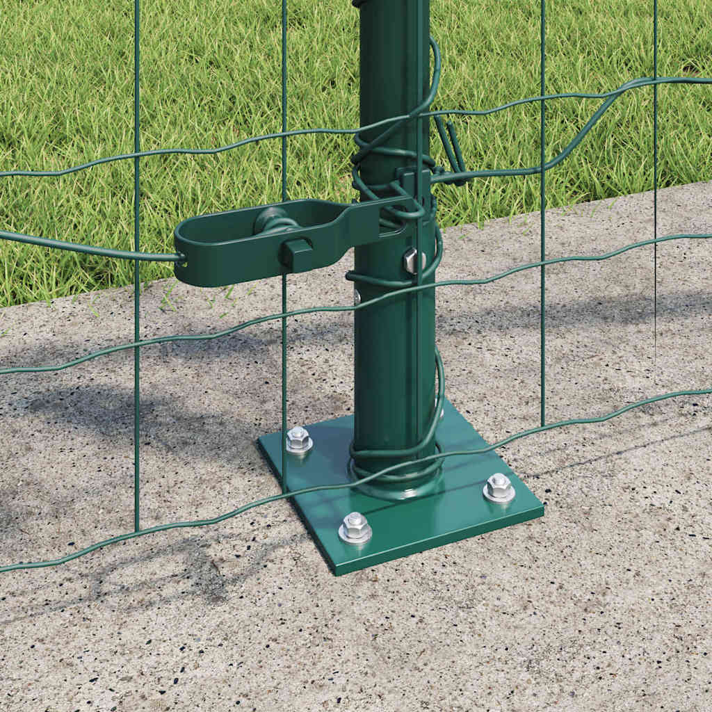 Fence with Post Green 0.8 x 25 m Steel