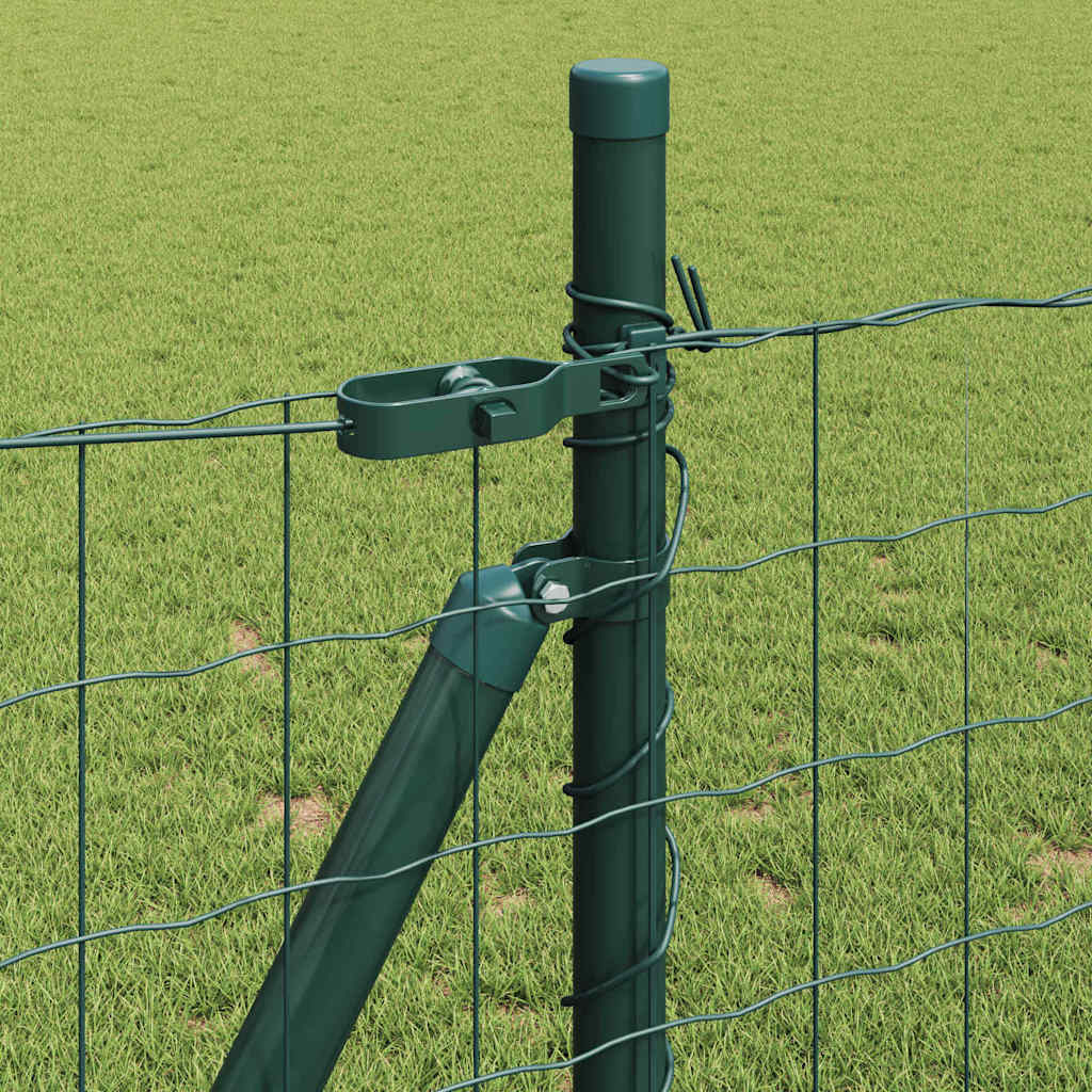 Fence with Post Green 0.8 x 25 m Steel