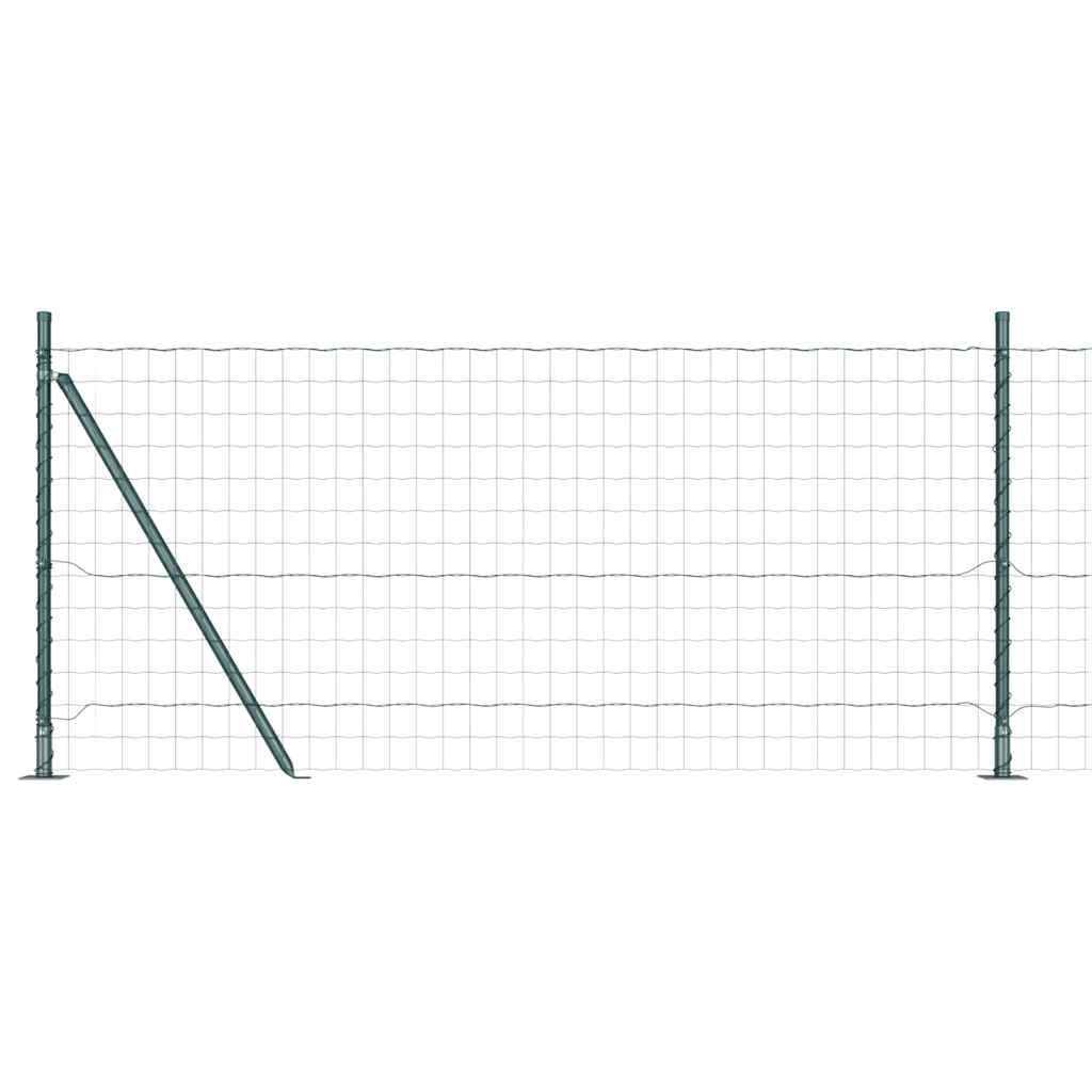 Fence with Post Green 0.8 x 25 m Steel