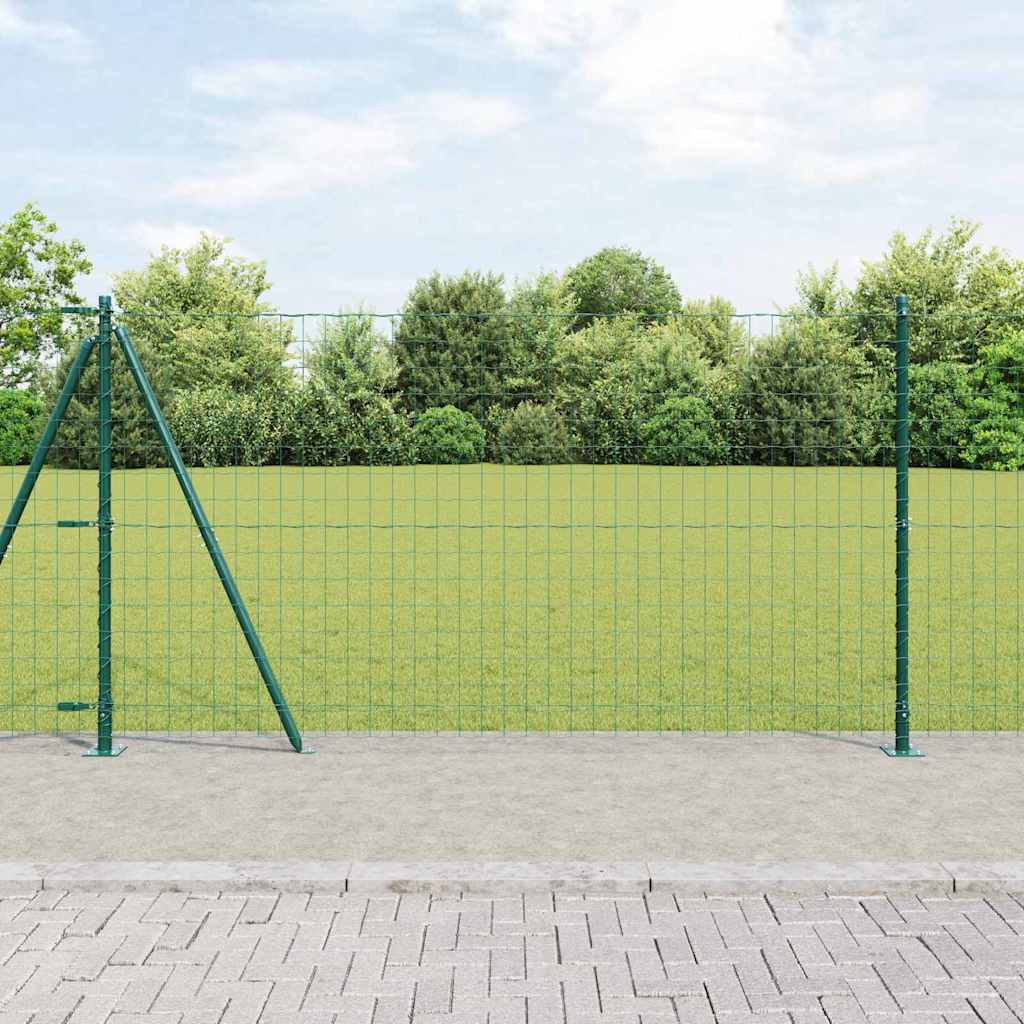 Fence with Post Green 1.2 x 25 m Steel