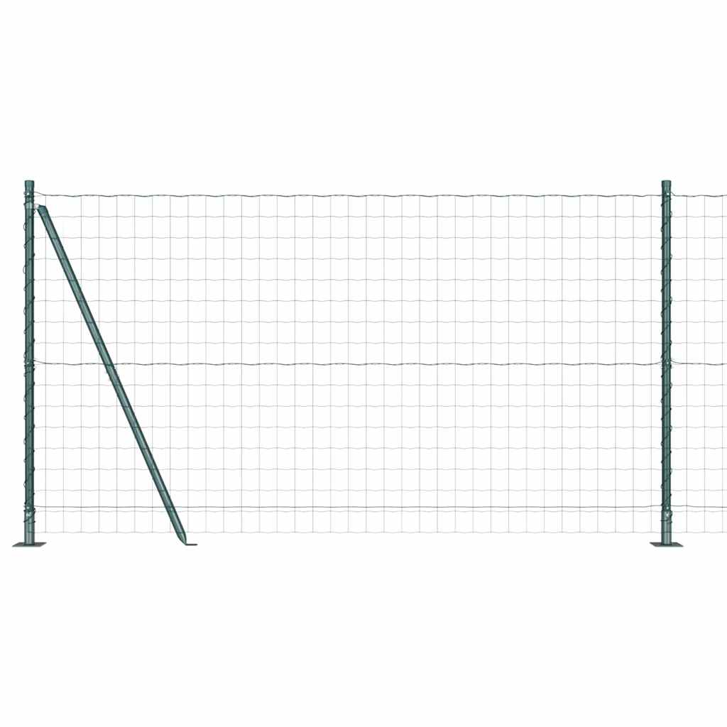 Fence with Post Green 1.2 x 25 m Steel