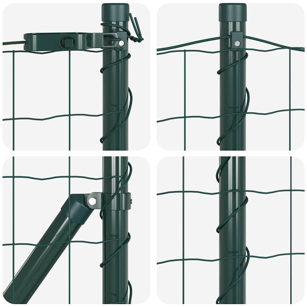 Fence with Post Green 0.4 x 50 m Steel and PVC