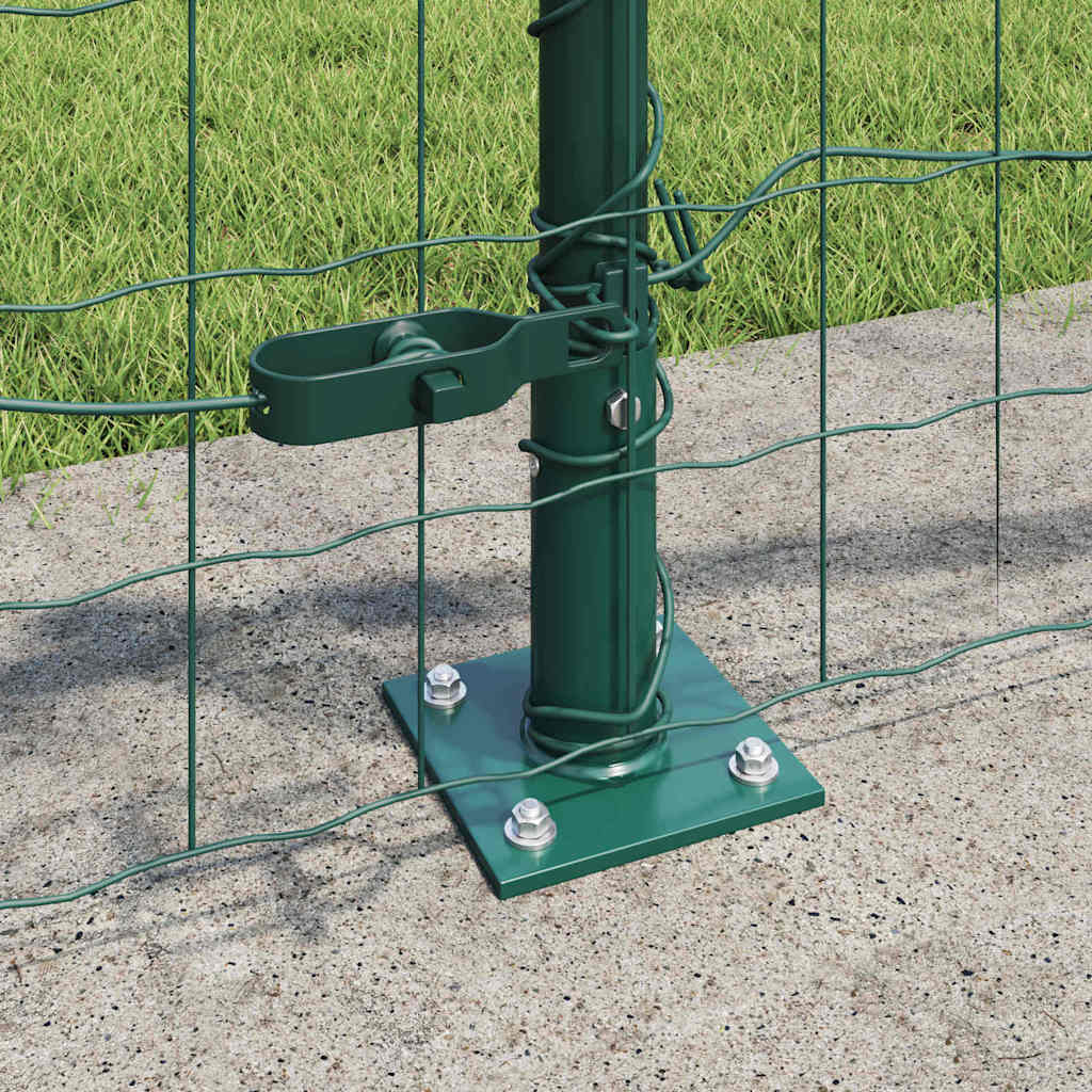 Fence with Post Green 0.4 x 50 m Steel and PVC