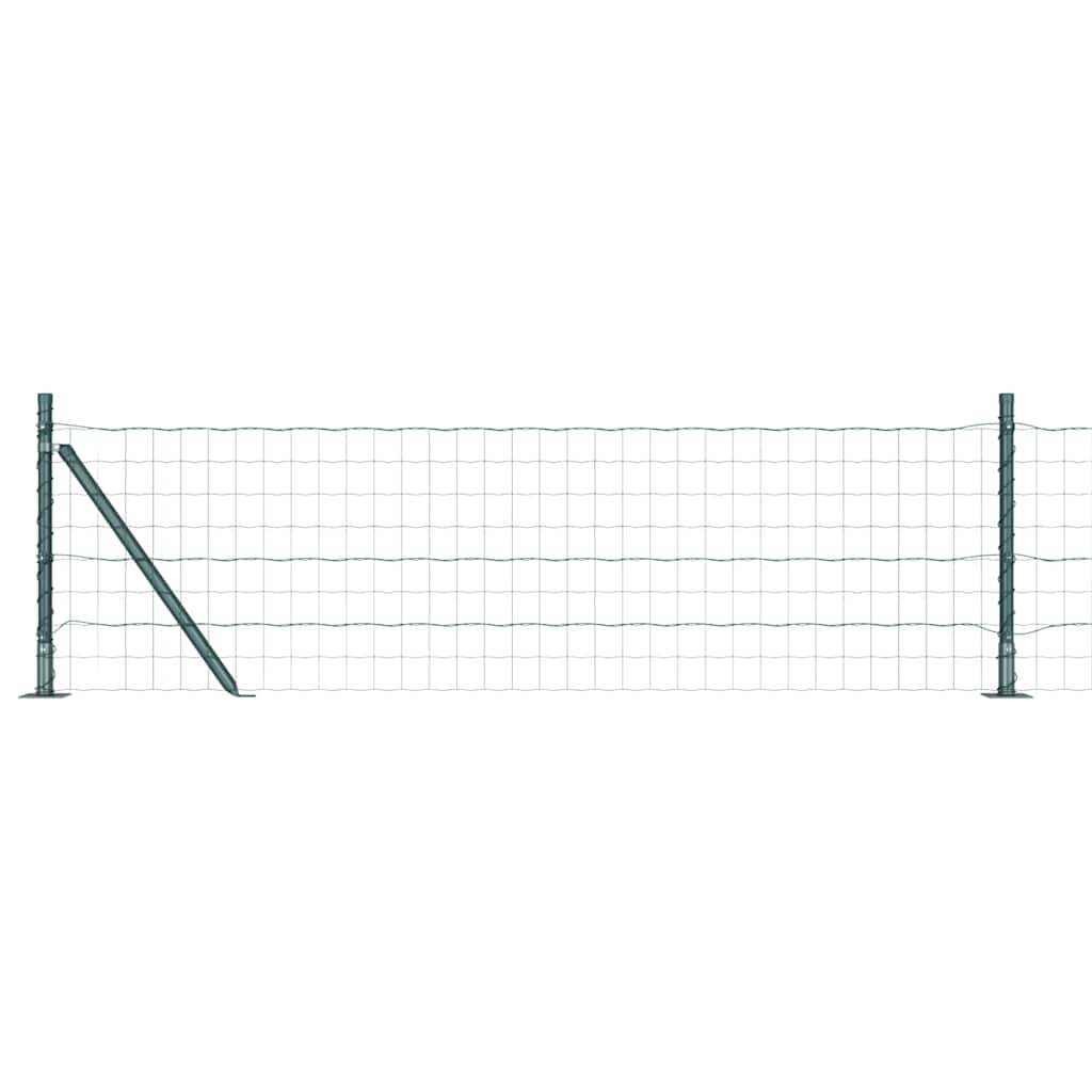 Fence with Post Green 0.4 x 50 m Steel and PVC