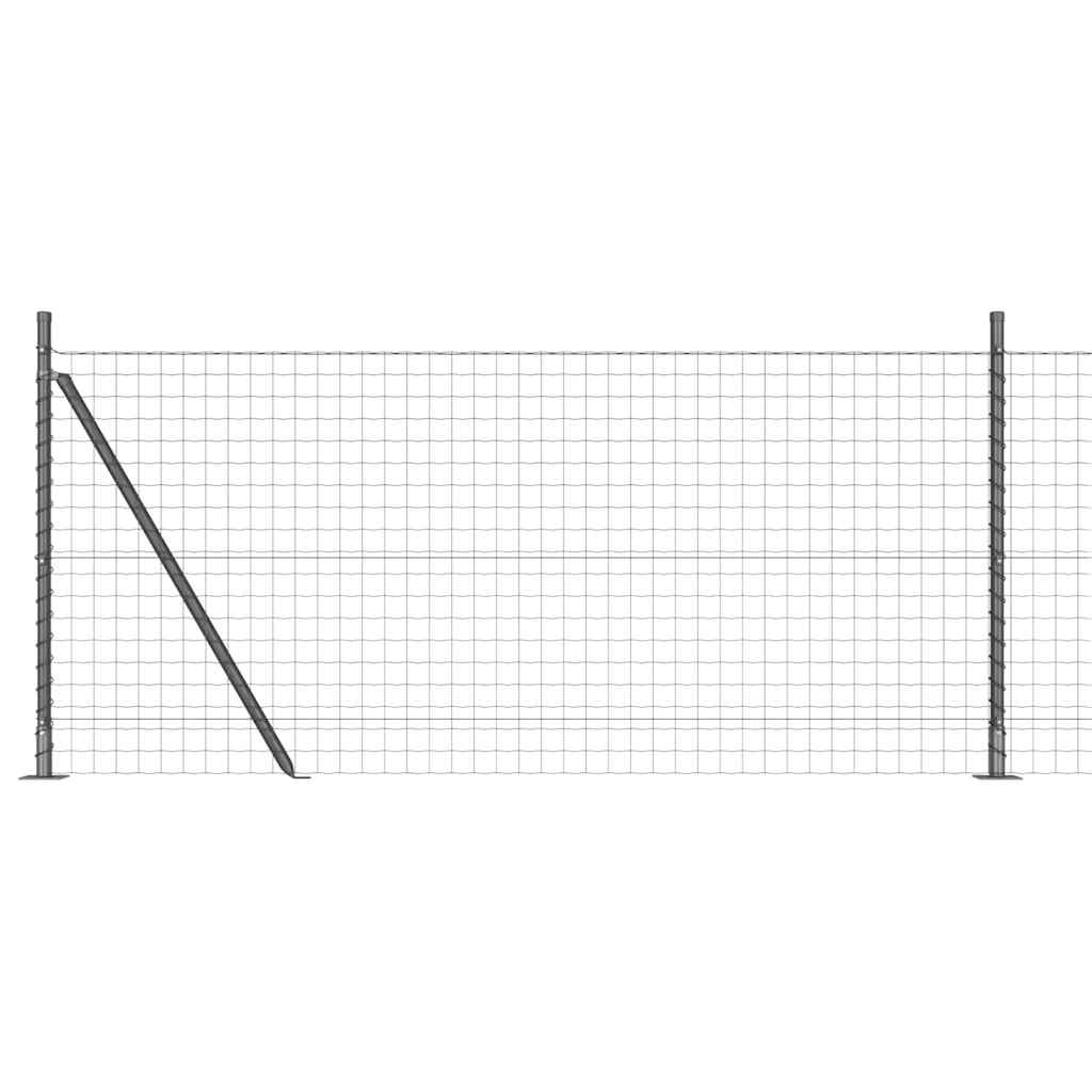 Fence with Post Grey 1 x 10 m Steel and PVC