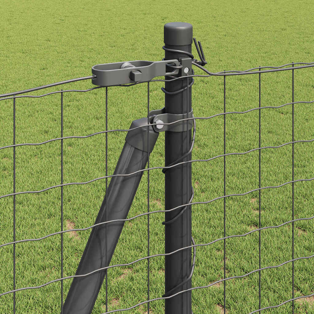 Fence with Post Grey 1.2 x 10 m Steel and PVC