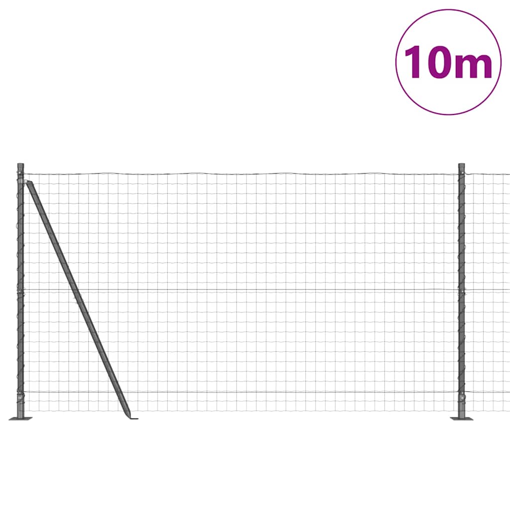 Fence with Post Grey 1.2 x 10 m Steel and PVC