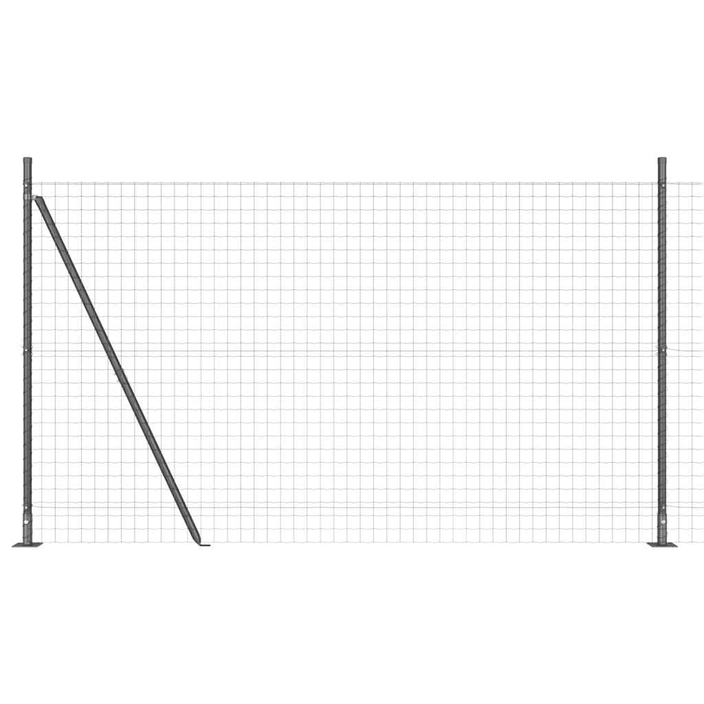 Fence with Post Grey 1.6 x 10 m Steel and PVC
