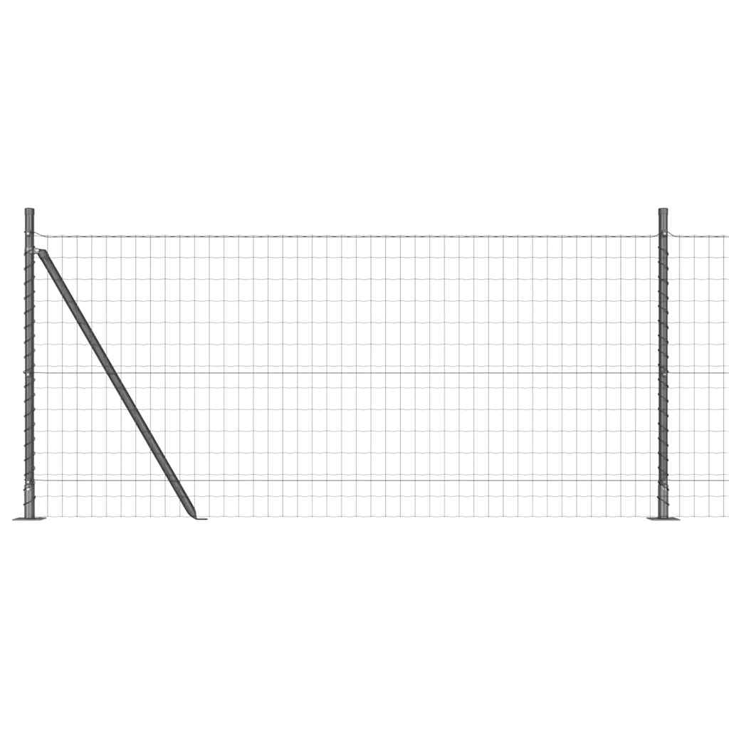 Fence with Post Grey 1 x 10 m Steel and PVC