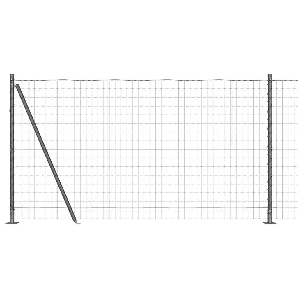 Fence with Post Grey 1.2 x 10 m Steel and PVC