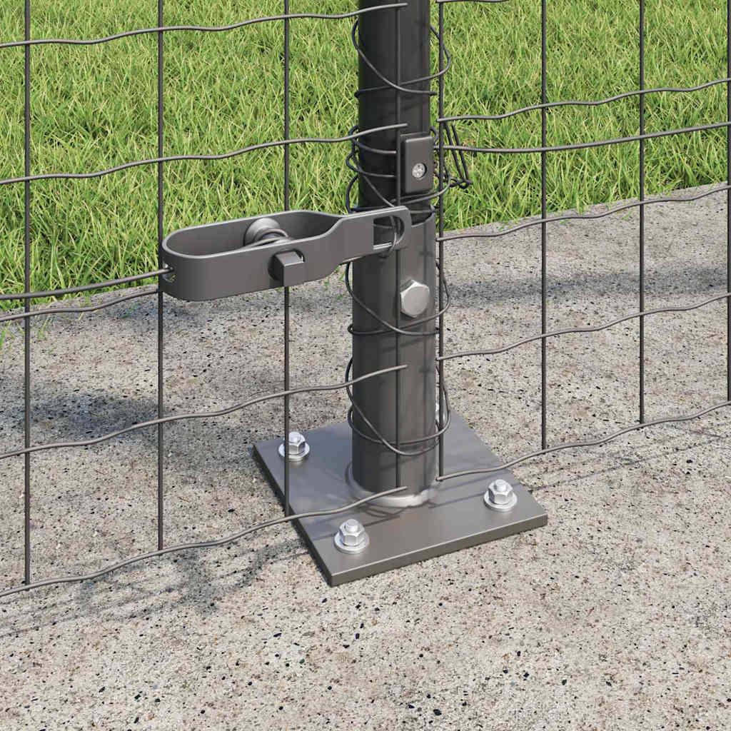 Fence with Post Grey 1.6 x 10 m Steel and PVC