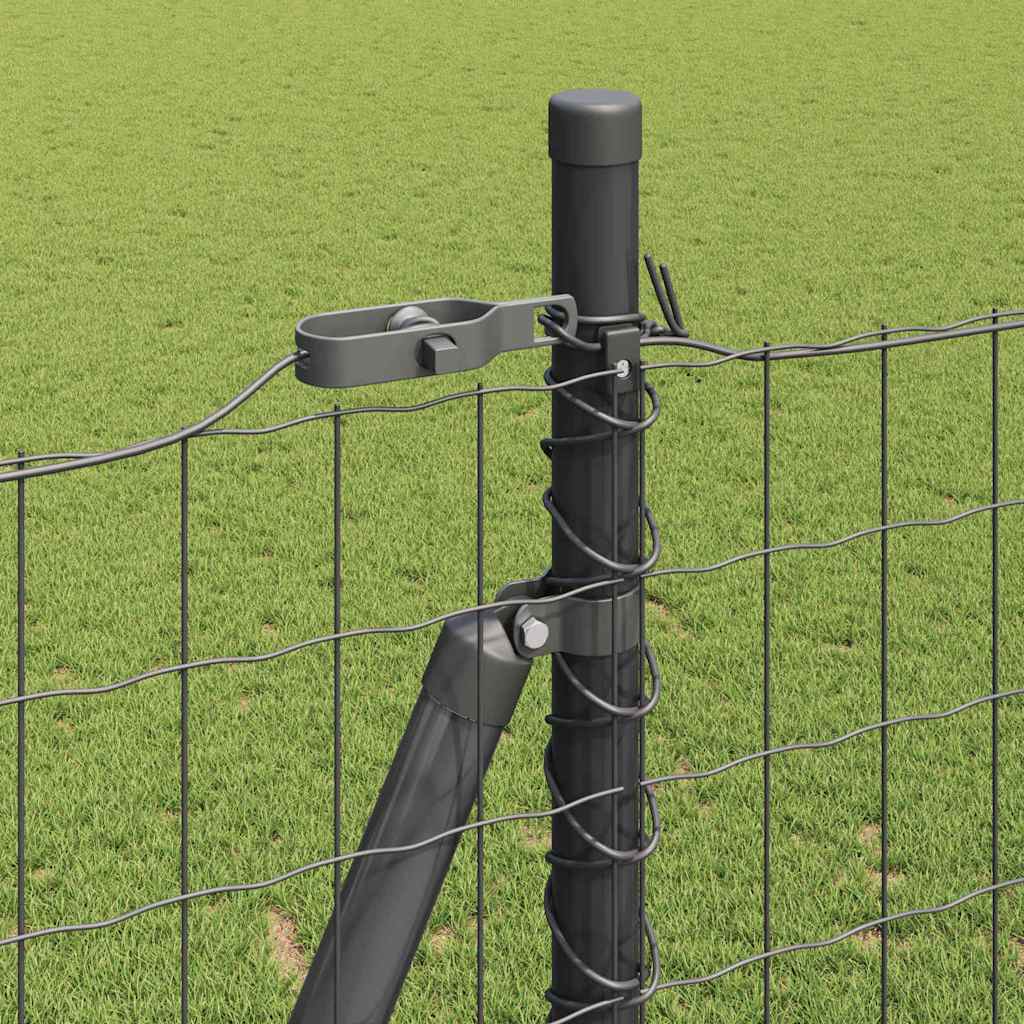 Fence with Post Grey 1.6 x 10 m Steel and PVC