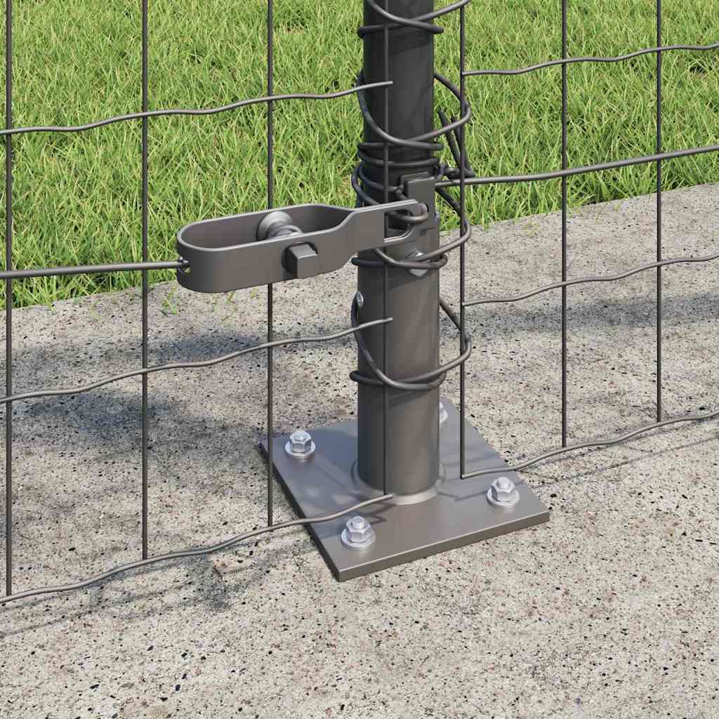 Fence with Post Grey 0.8 x 10 m Steel and PVC