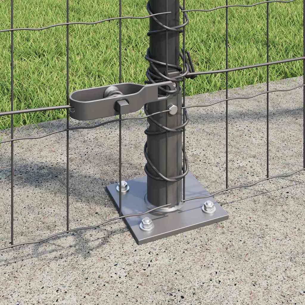 Fence with Post Grey 1.4 x 10 m Steel and PVC