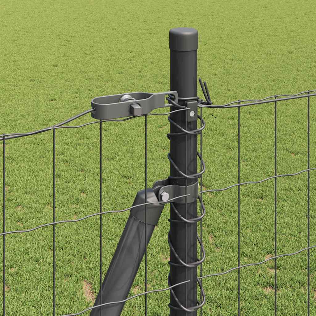 Fence with Post Grey 1.4 x 10 m Steel and PVC