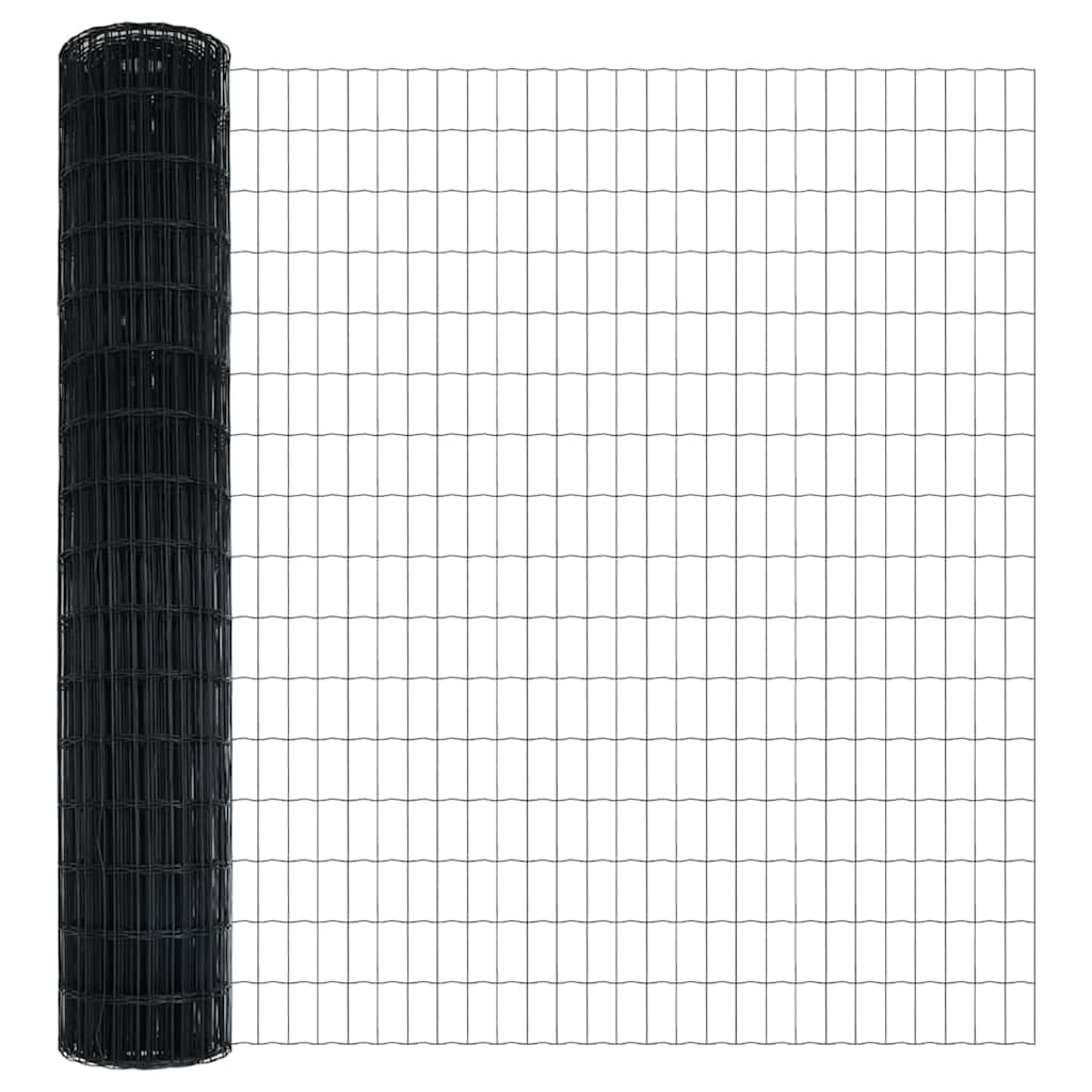 Fence with Post Grey 1.4 x 10 m Steel and PVC