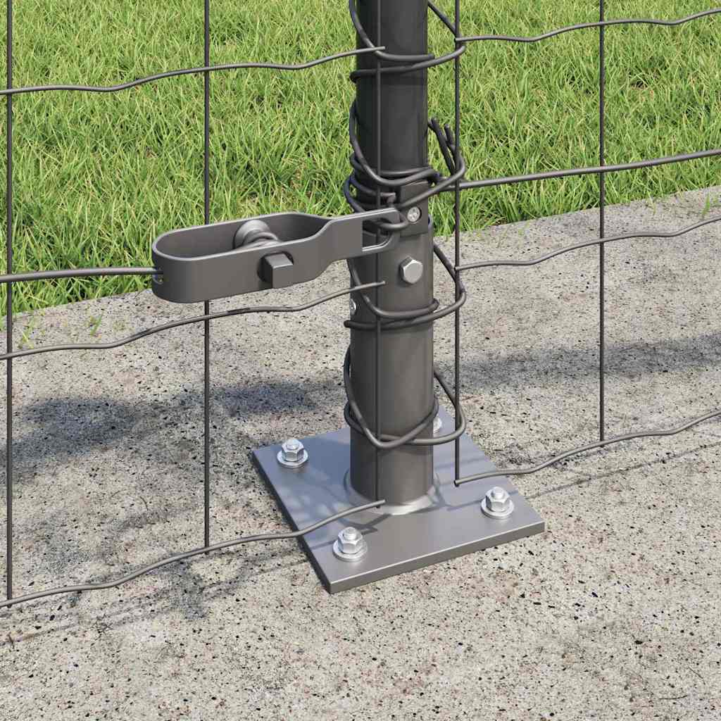 Fence with Post Grey 0.6 x 10 m Steel and PVC