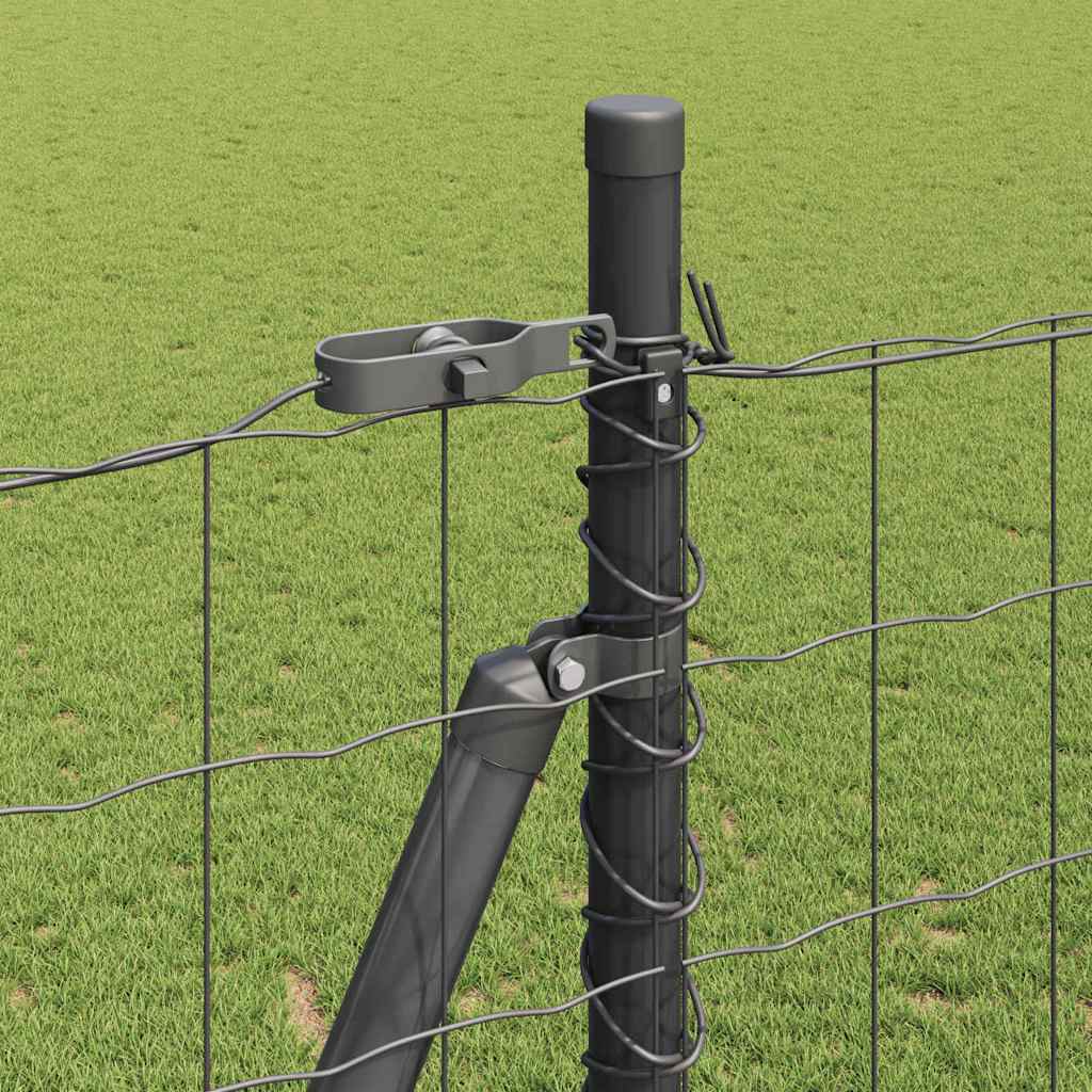 Fence with Post Grey 1.6 x 10 m Steel and PVC