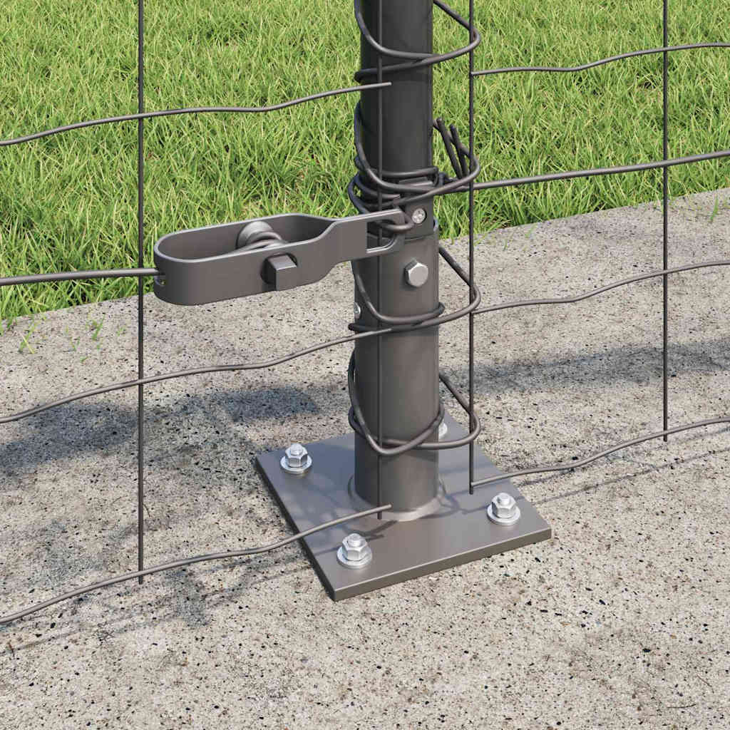 Fence with Post Grey 0.6 x 10 m Steel and PVC