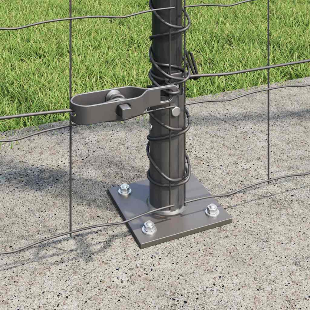 Fence with Post Grey 1.4 x 10 m Steel and PVC