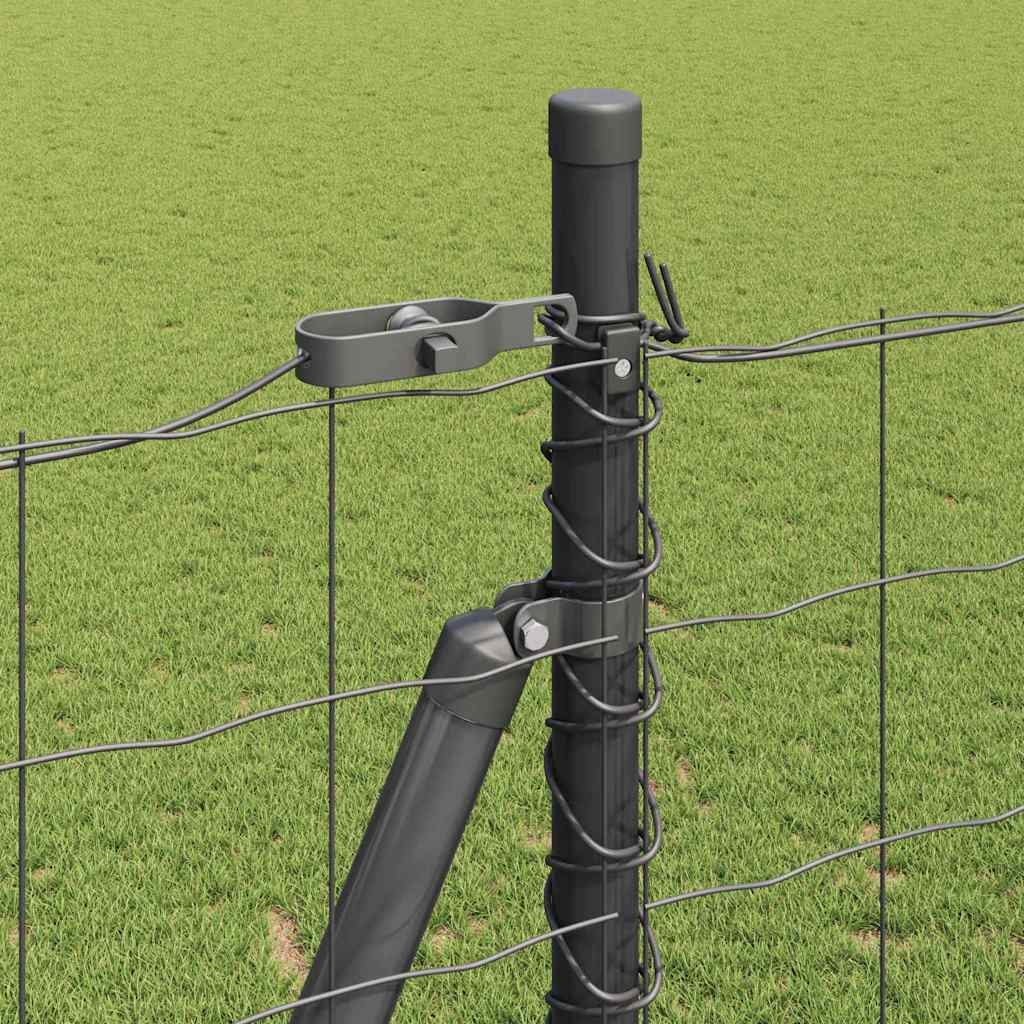 Fence with Post Grey 1.4 x 10 m Steel and PVC