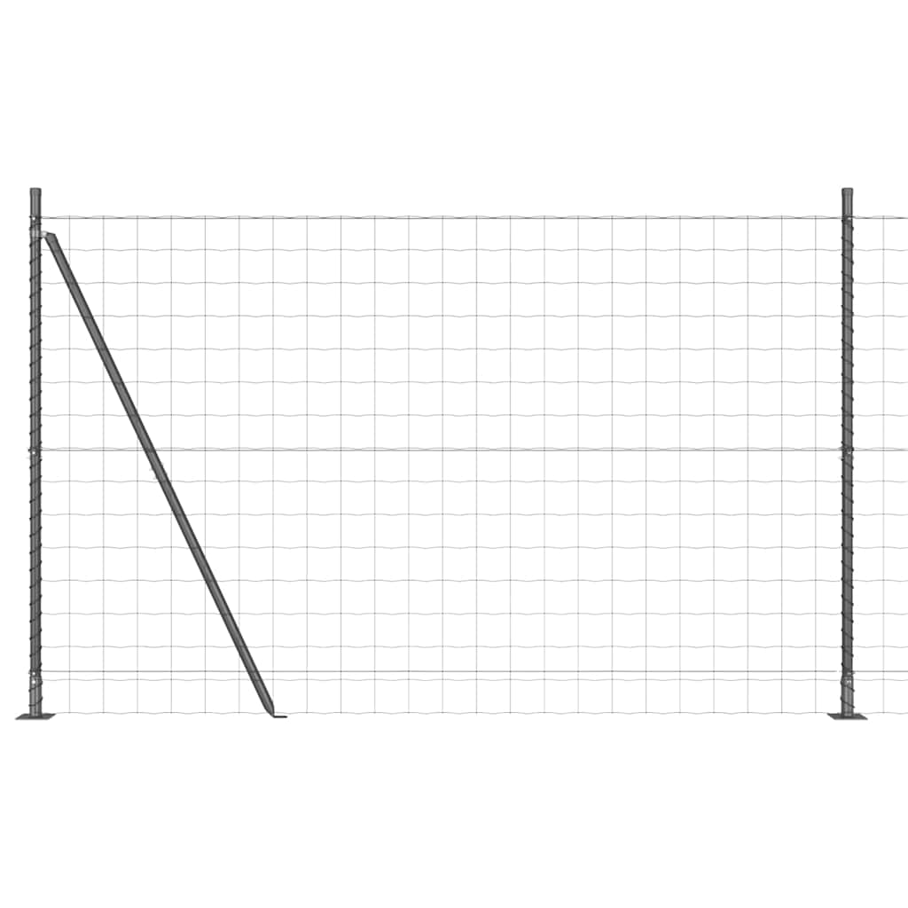 Fence with Post Grey 1.6 x 10 m Steel and PVC