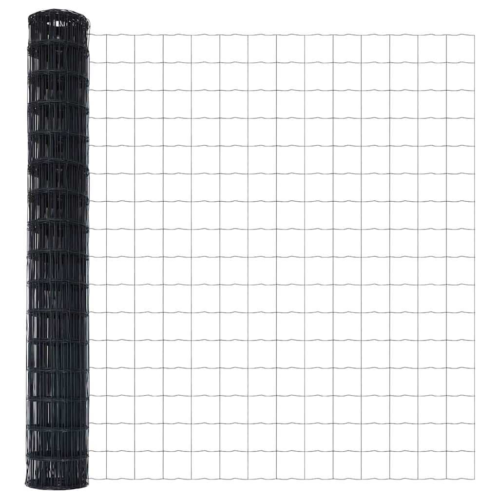 Fence with Post Grey 1.6 x 10 m Steel and PVC
