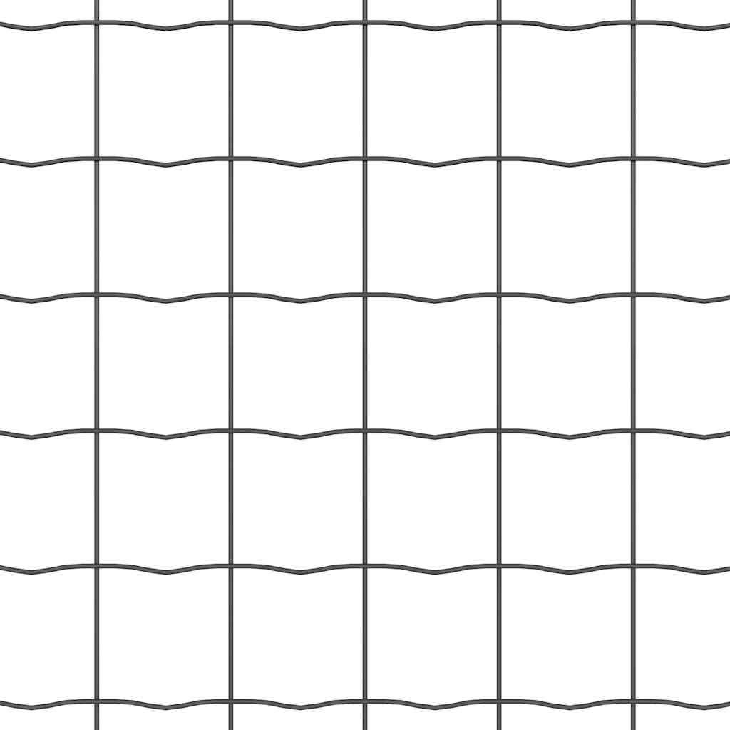 Fence with Post Grey 0.8 x 25 m Steel and PVC