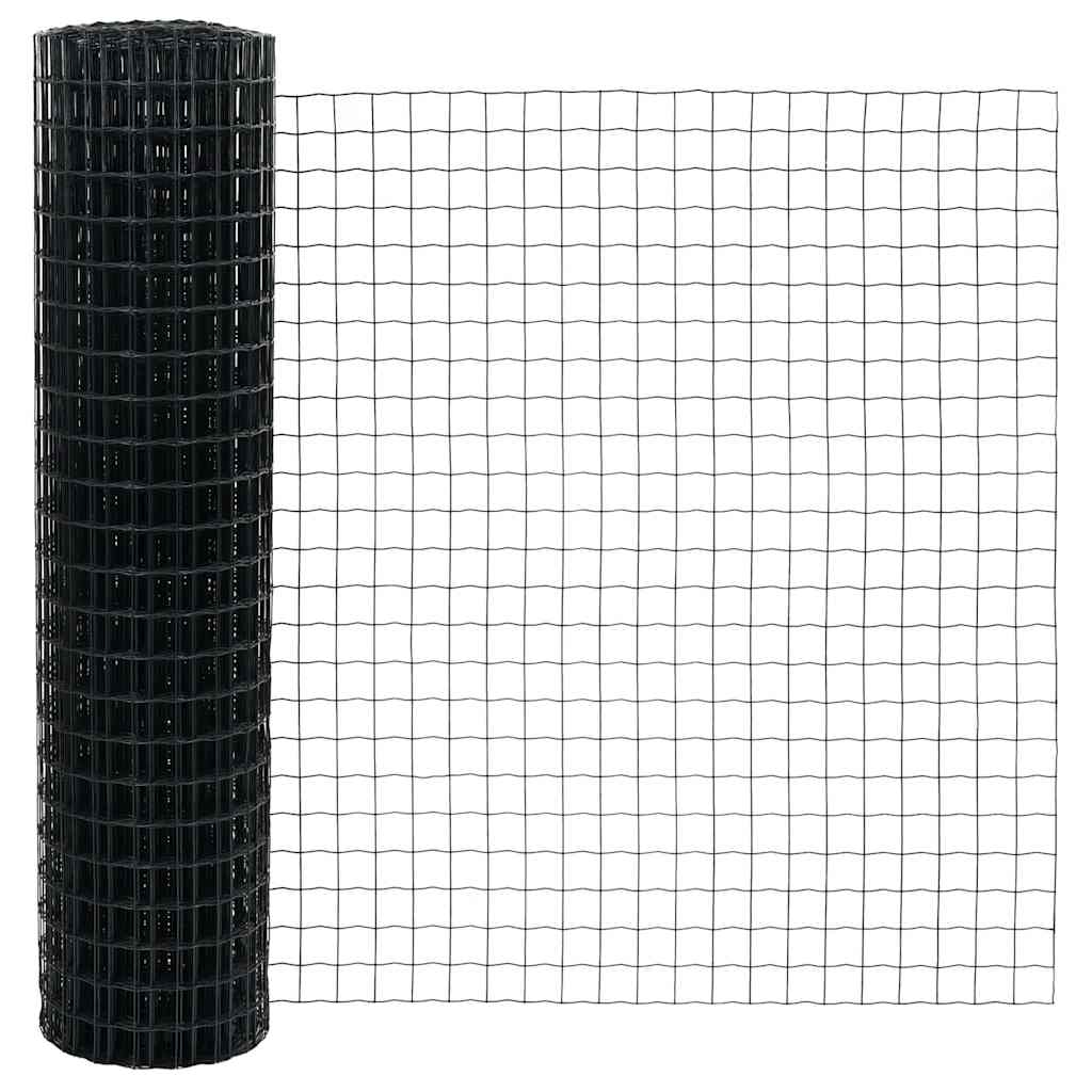 Fence with Post Grey 0.8 x 25 m Steel and PVC