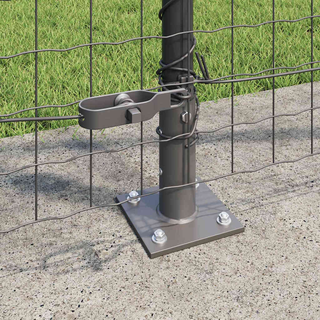 Fence with Post Grey 1.2 x 25 m Steel and PVC