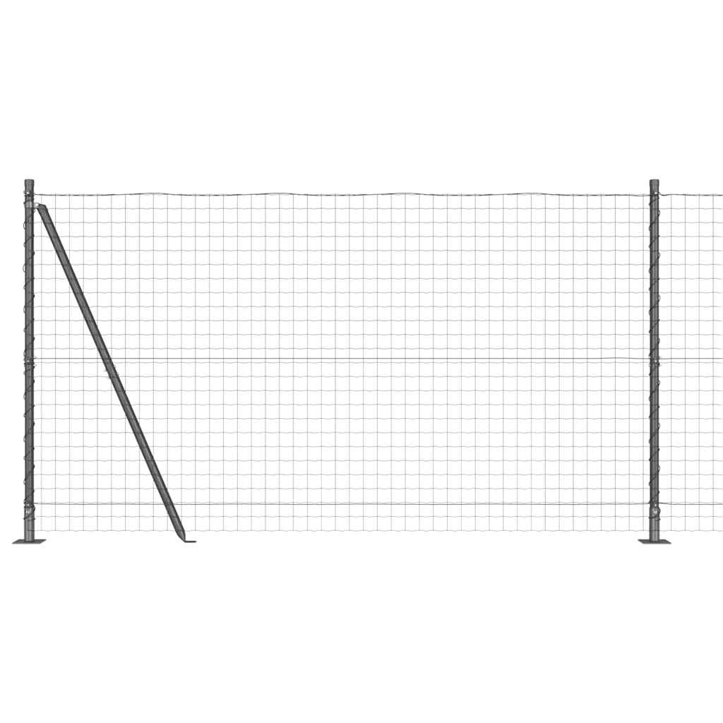 Fence with Post Grey 1.2 x 25 m Steel and PVC