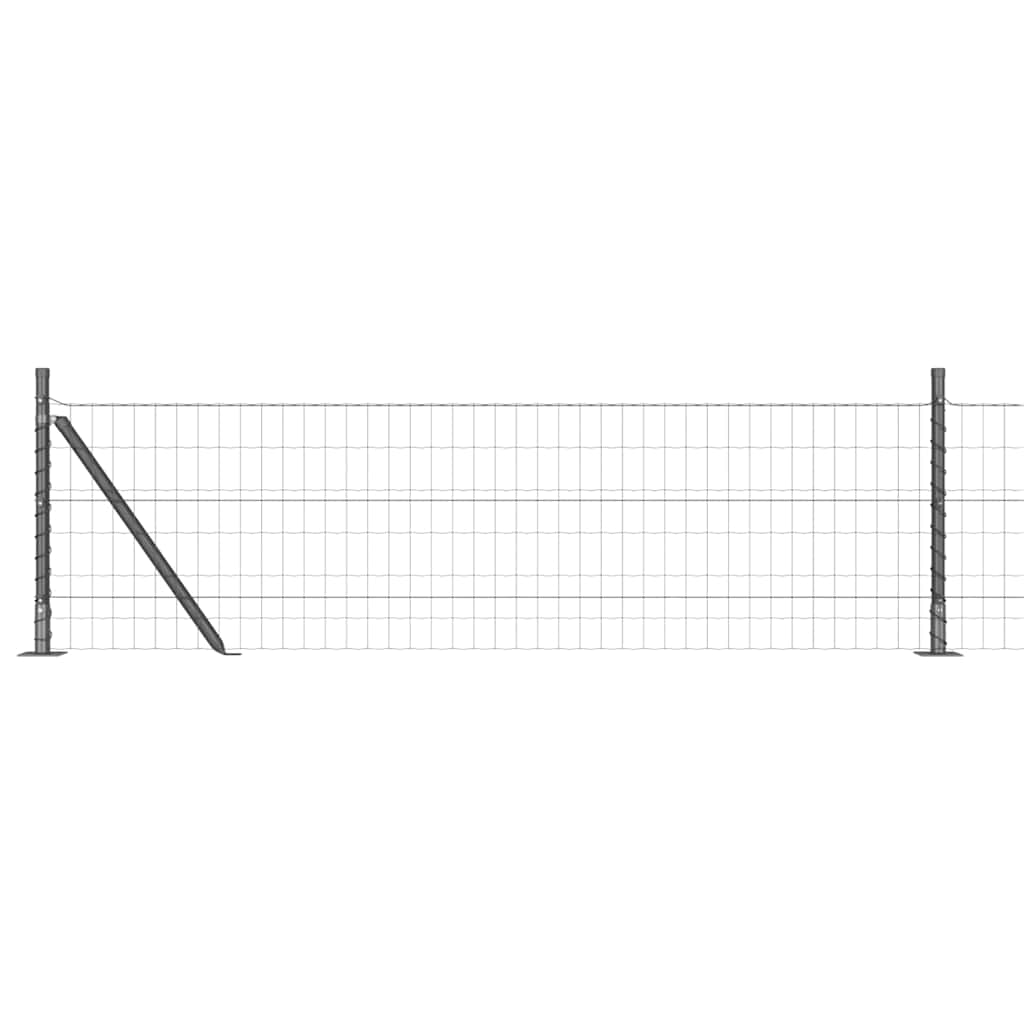 Fence with Post Grey 0.4 x 25 m Steel and PVC
