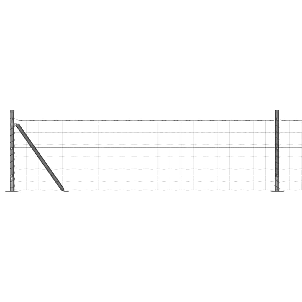 Fence with Post Grey 0.6 x 25 m Steel and PVC