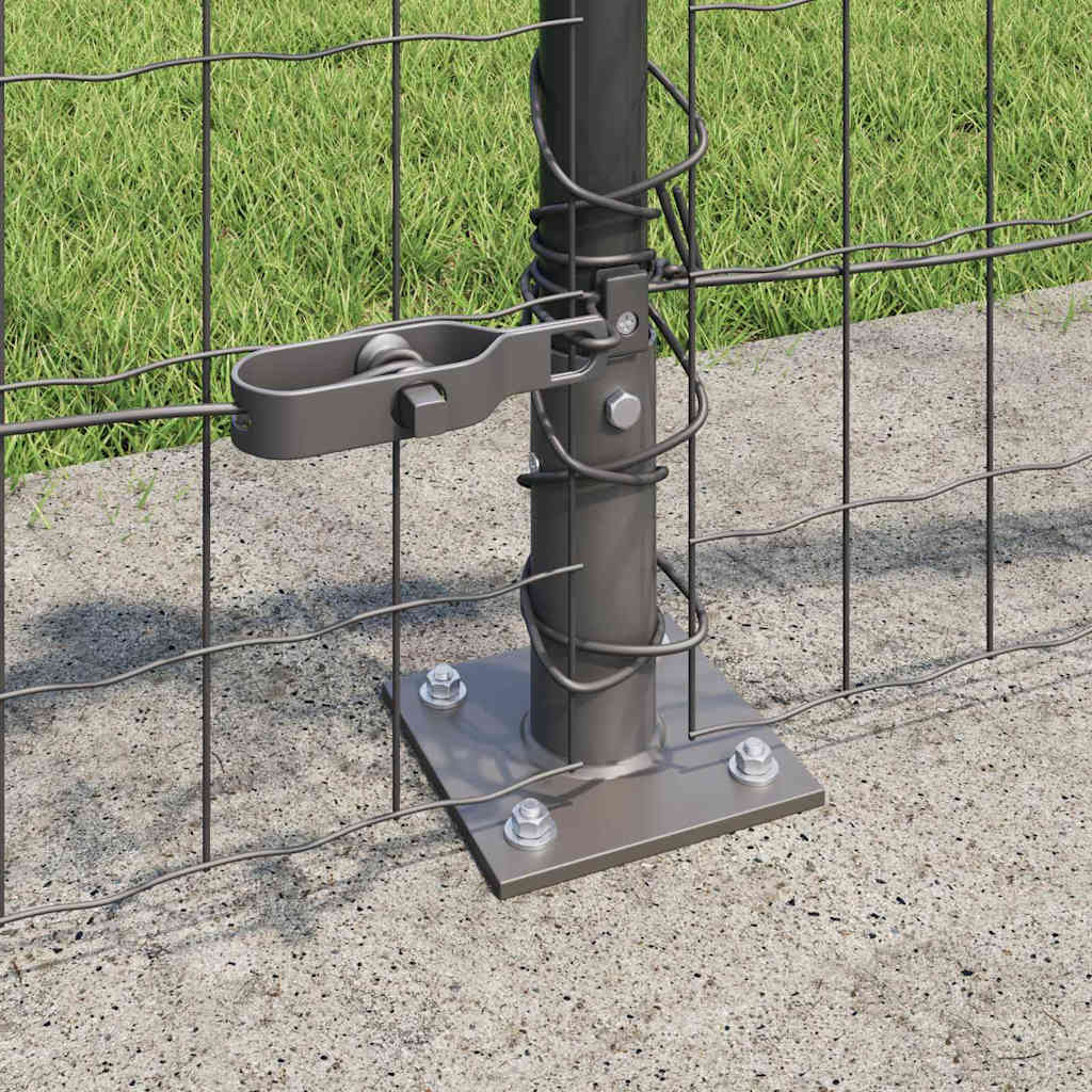 Fence with Post Grey 0.6 x 50 m Steel and PVC