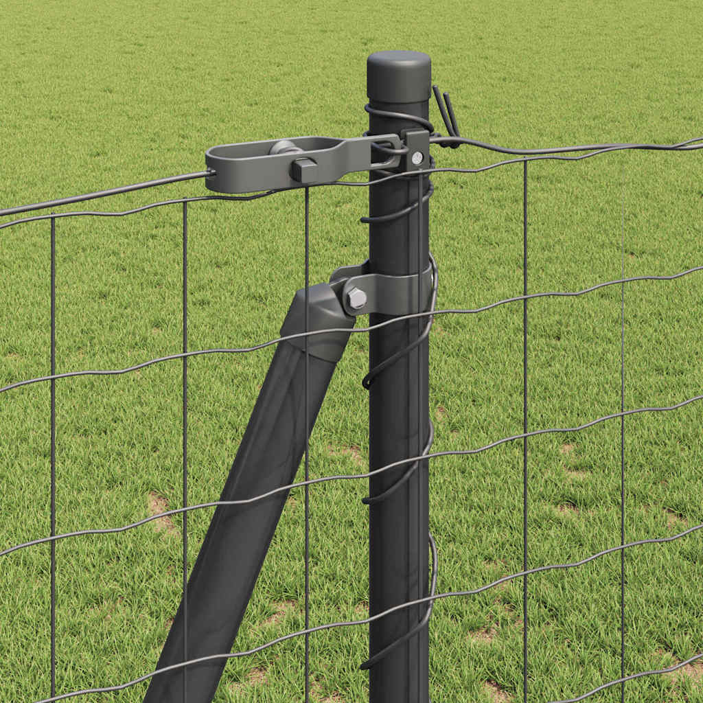 Fence with Post Grey 1.2 x 10 m Steel