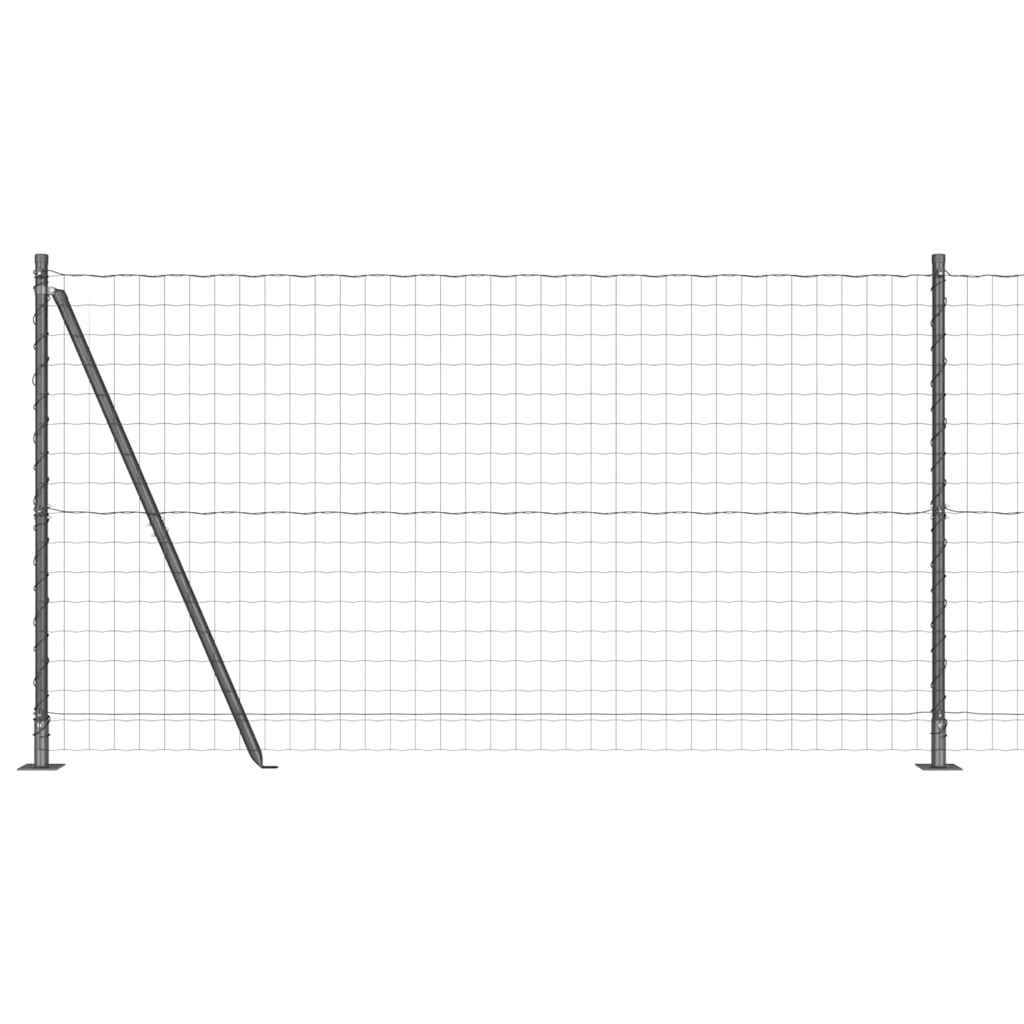 Fence with Post Grey 1.2 x 10 m Steel