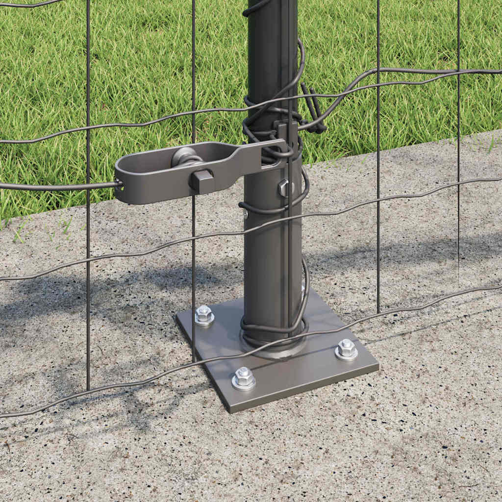Fence with Post Grey 0.4 x 50 m Steel and PVC