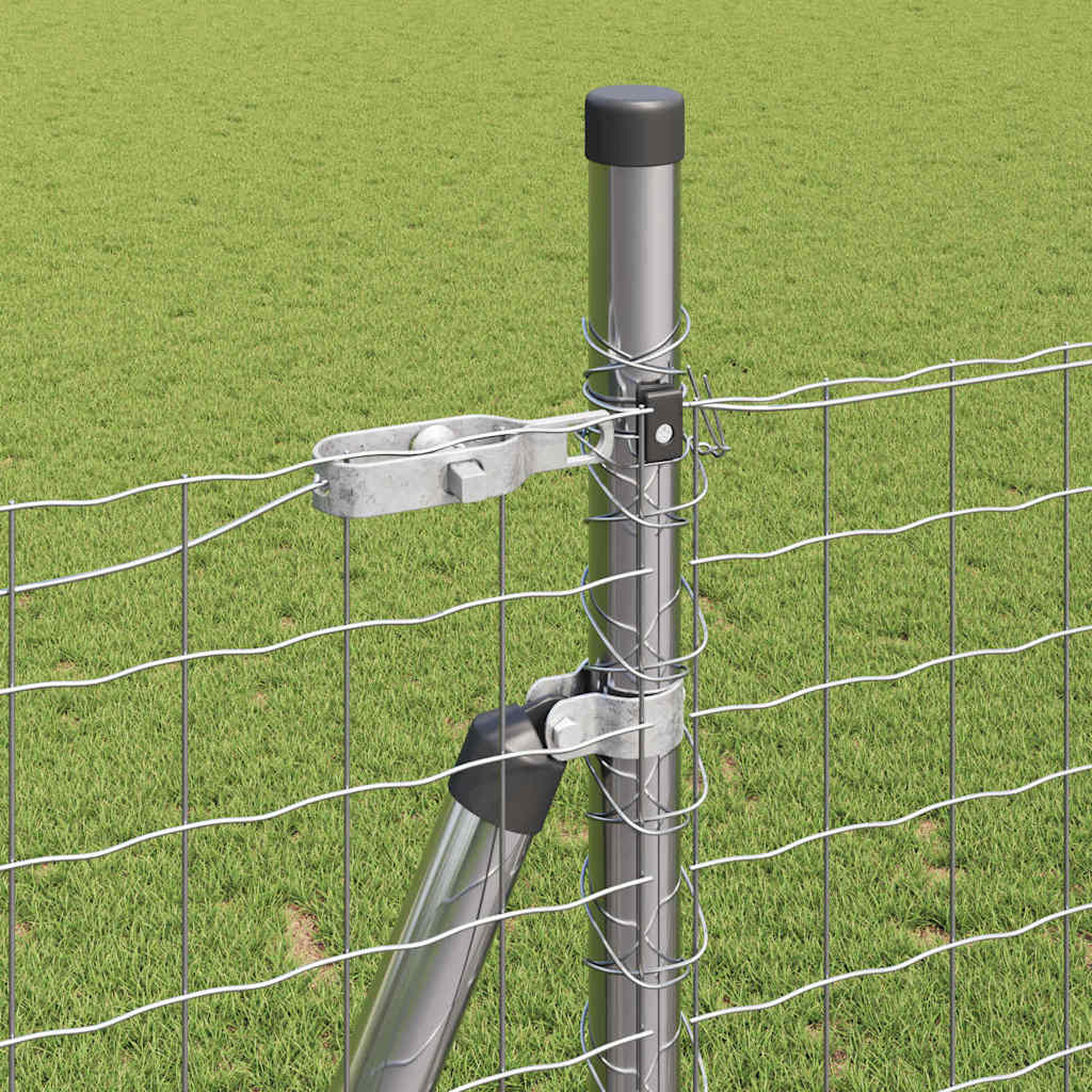 Fence with Post Silver 1.6 x 10 m Steel