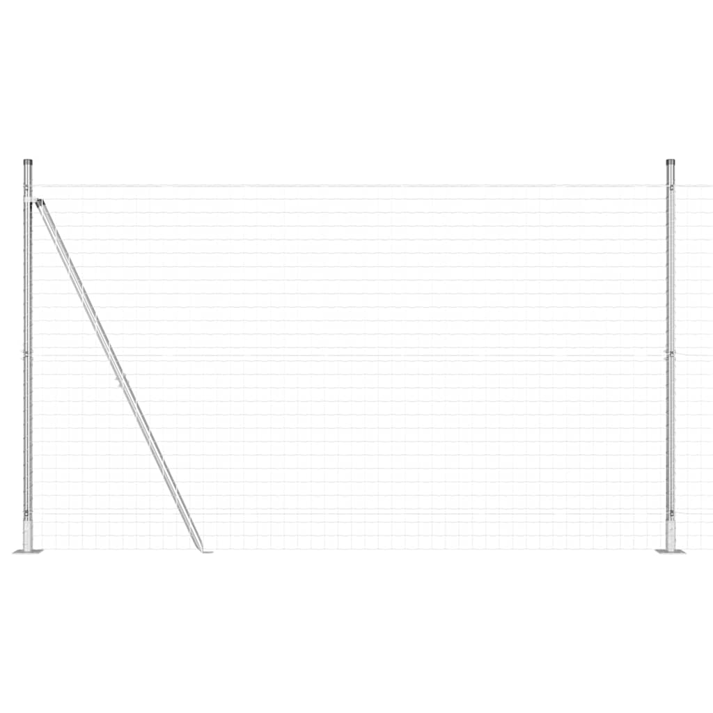 Fence with Post Silver 1.6 x 10 m Steel