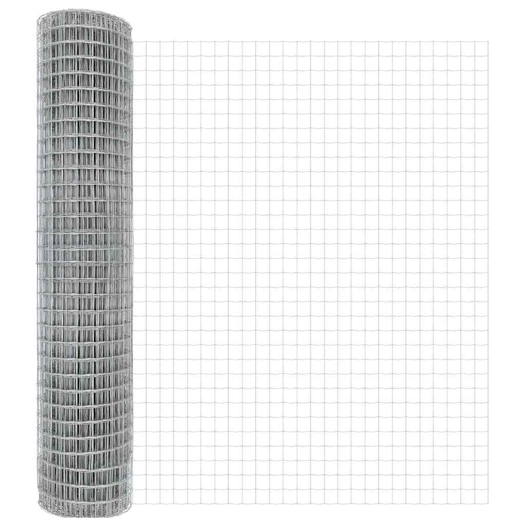 Fence with Post Silver 1.6 x 10 m Steel